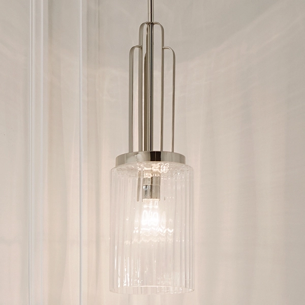 Lampa wisząca QN-KIMROSE-MP-PN tuba szklana nikiel