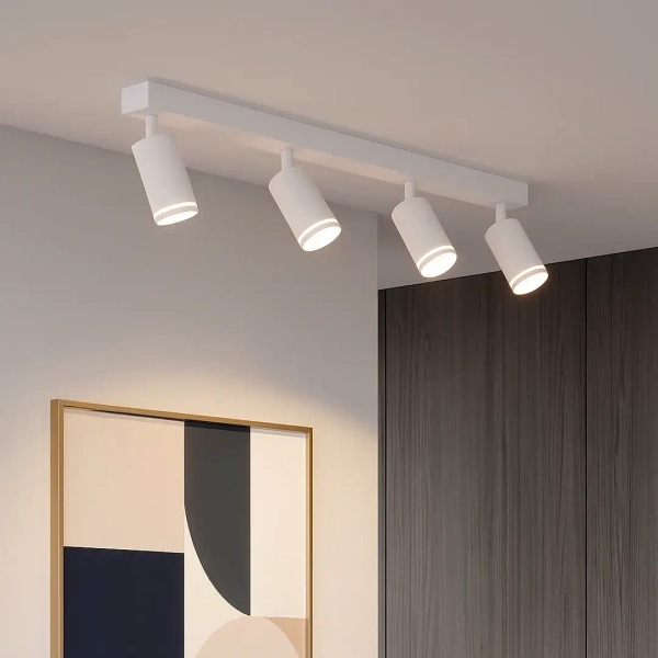 Natynkowa lampa punktowa Pipe Ring Spot ML2074 na belce biały