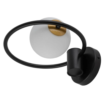 Kinkiet ścienny Aqua 33480 Sigma pierścień bańka do jadalni czarny biały