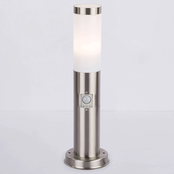Stojąca lampa zewnętrzna BOSTON z czujnikiem ruchu IP44 stal