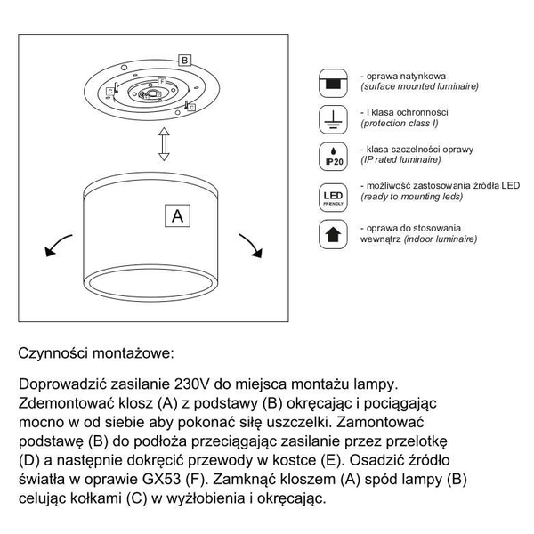 Plafon LAMPA sufitowa SUWA 7075 Shilo natynkowa OPRAWA downlight okrągły biały