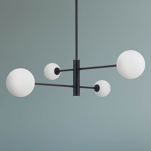 Lampa sufitowa DORADO LP-002/4P BK Light Prestige loftowa oprawa metalowa molekuły szklane kule czarne białe