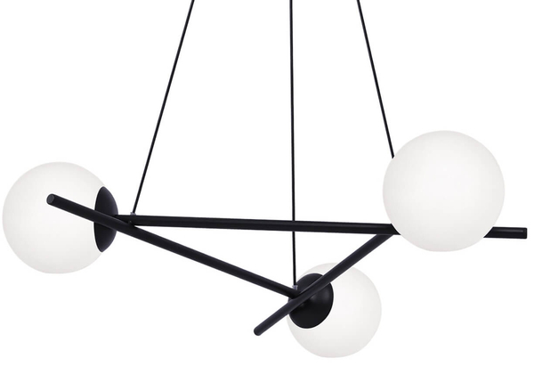 Lampa wisząca Arton K-4966 z kulistymi kloszami biała czarna