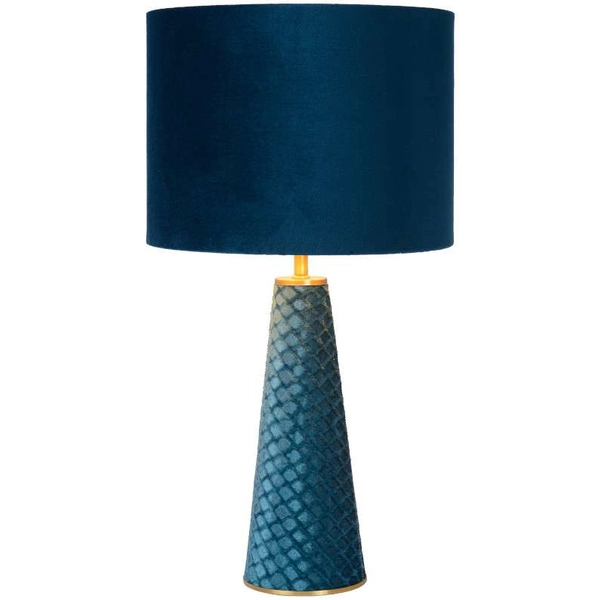 Stołowa LAMPKA stojąca VELVET 10501/81/37 Lucide abażurowa LAMPA nocna niebieska