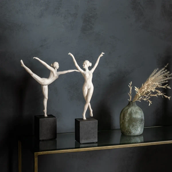 Dekoracyjna rzeźba kobieta Ballerina 5059413869860 baletnica czarny biały