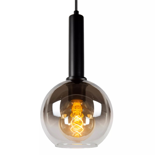 Wisząca lampa loftowa Marius kaskada czarna przydymiona