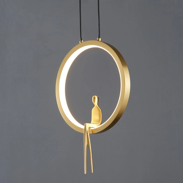 Designerska lampa wisząca Amici ST-D7774 gold 7W 3000K do salonu okrąg złota