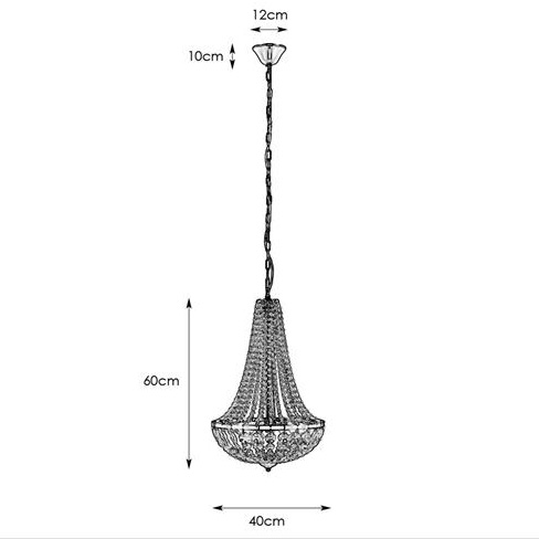Wisząca lampa kryształowa Granso107551 pokojowa łańcuszki ip44 chrom