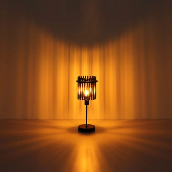 Stołowa lampka szklana GORLEY 15698T loftowa czarna przydymiona