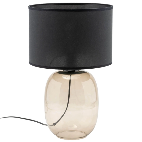 Lampka nocna do salonu Melody 5988 owalna szklana czarna przezroczysta