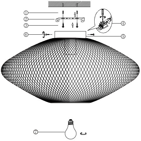 Loftowa LAMPA sufitowa MESH 21123/45/30 Lucide druciana OPRAWA metalowa industrialna czarna