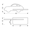 Dziecięcy kinkiet z półką Car 21-85085 5W LED 4000K auto niebieski drewno