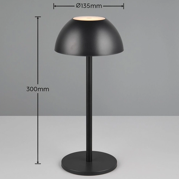 Metalowa lampa stołowa Ricardo R54106132 LED 2W 3000K IP54 czarna