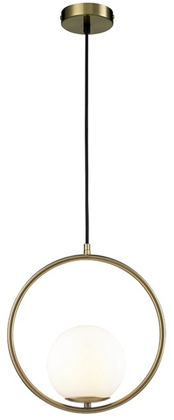 Okrągła lampa wisząca Aurelia MSE010100299 biała złota