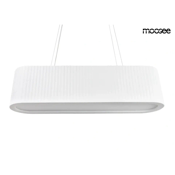 Ryflowana lampa wisząca MAZAYA biała MSE1501100607 1xLED 71,5W nad stół