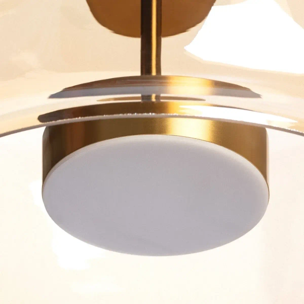 Szklana wisząca lampa nad stół Chino ABR-LWS-A-CHI do sypialni bursztynowa