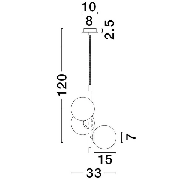 Wisząca lampa molekuły Aereo LE43367 do sypialni złota biała czarna