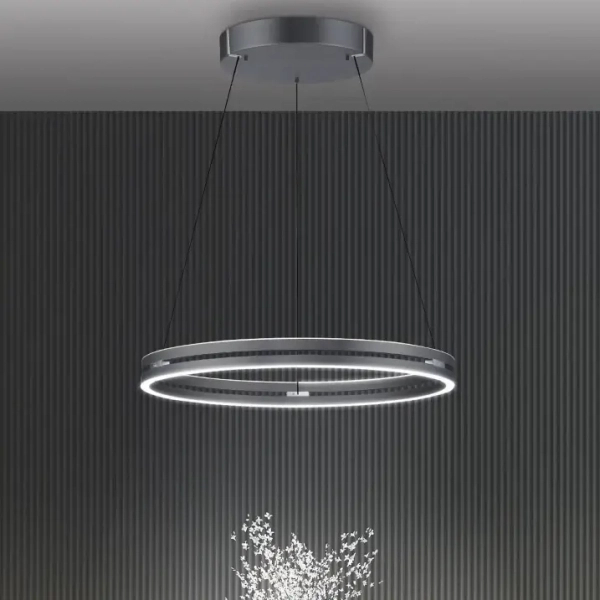 Wisząca lampa PUREE-LOOP szara LED 53W 2700-5000K pierścień do jadalni nad stół 2551-15