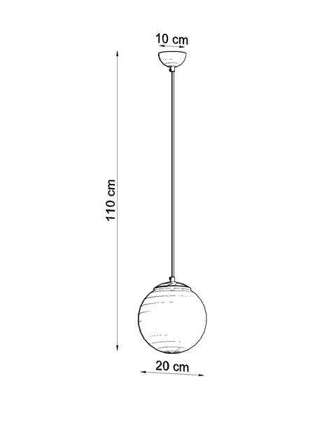 Loftowa LAMPA wisząca SL.0715 szklana OPRAWA kula ball zwis biały złoty