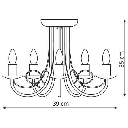 Pałacowa LAMPA sufitowa PERŁA LP-020/5P white Light Prestige metalowa OPRAWA świecznikowa biała