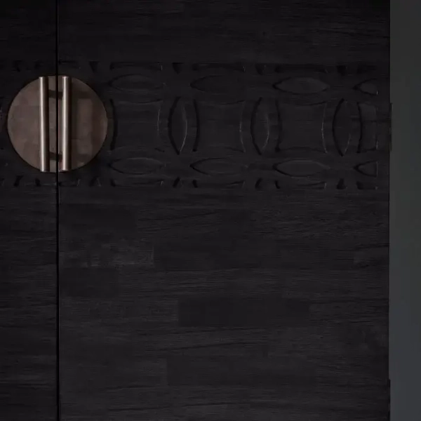 Drewniana szafka do jadalni Boho 5055999243872 czarna