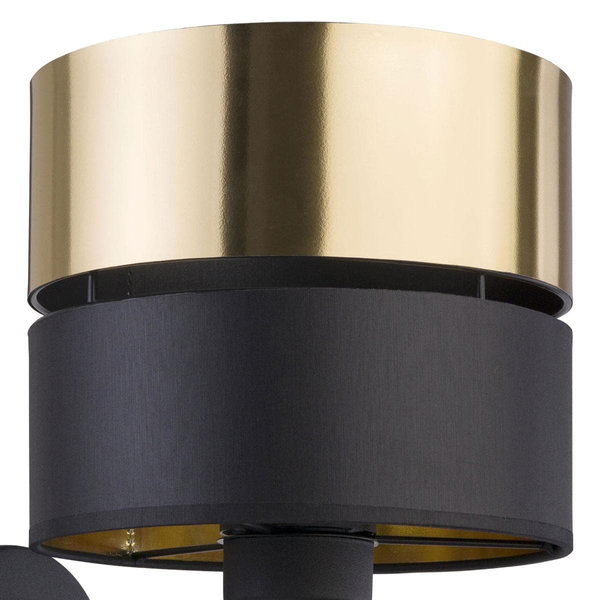 Lampa ścienna glamour Hilton 4344 TK Lighting tkaninowy czarny złoty