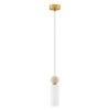 Lampa wisząca glamour CORVIZO LE45273 szklana metalowa biała złota