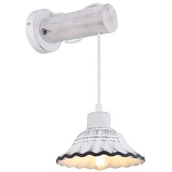 Ścienna LAMPA prowansalska JOWITA 54050W Globo ceramiczna OPRAWA kinkiet shabby biały