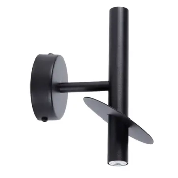 Punktowa lampa ścienna Ring 41223 tuba metalowa czarna
