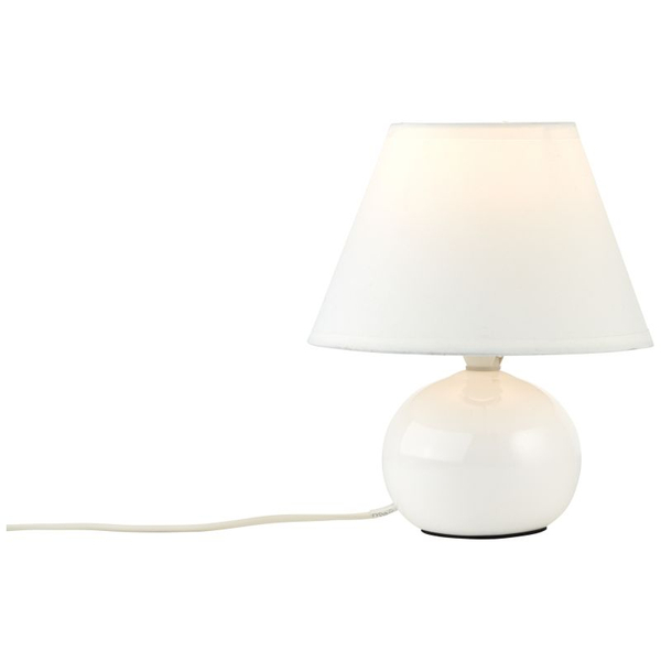 Kulista lampka nocna Primo 61047/05 z abażurem biała