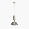 Wisząca lampa szklana Antic MOD302PL-01GR1 kopułowa szara mosiądz