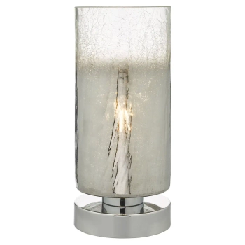 Stołowa lampa tuba Deena DEE4208 szklana na stolik chrom