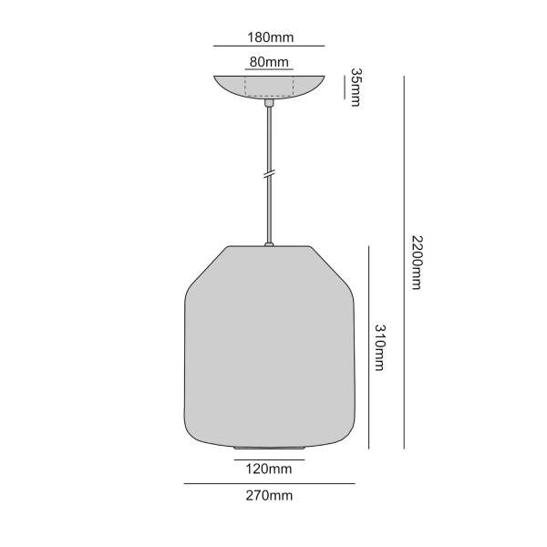 Ceglana lampa wisząca FLASK do salonu 1xE27 dekoracyjna 8500G24_L