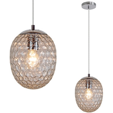 LAMPA wisząca LORA klasyczna OPRAWA szklany zwis chrom przezroczysty