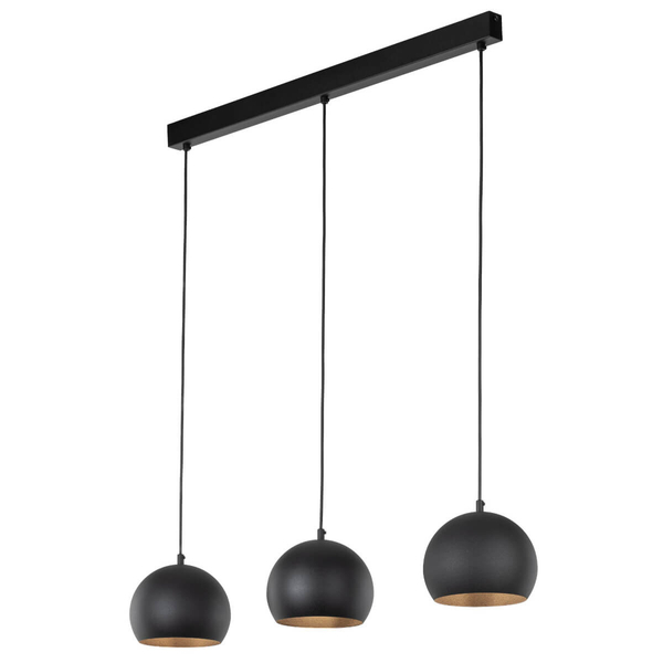 Lampa zwisowa na listwie Zoe 10169 nad stół round kule czarna