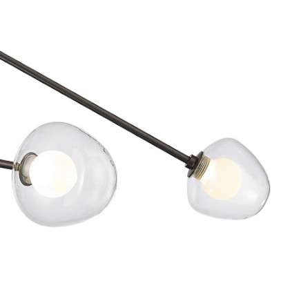LAMPA sufitowa ROMILY PND-201883-6 Italux metalowa OPRAWA loftowa LED 24W 3000K pręty sticks kawowe przezroczyste
