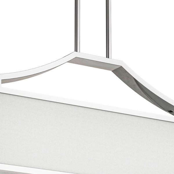 Zwis biały do salonu Gerdo Ovale materiałowa lampa wisząca