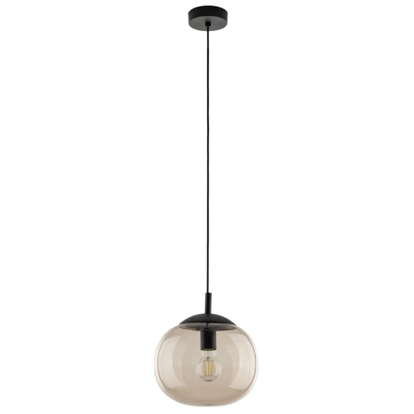 Kulista lampa wisząca VIBE 4677 szklana do sypialni czarny bursztynowy