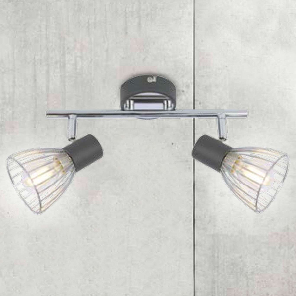 Druciana LAMPA sufitowa MODO 92-61522 Candellux metalowa OPRAWA listwa SPOT reflektorki chrom czarne