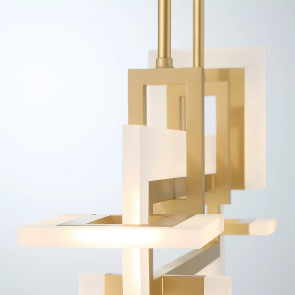 Lampa wisząca prostokątna Inizio QN-INIZIO-LP-S-BG LED 46W 3000K złoty