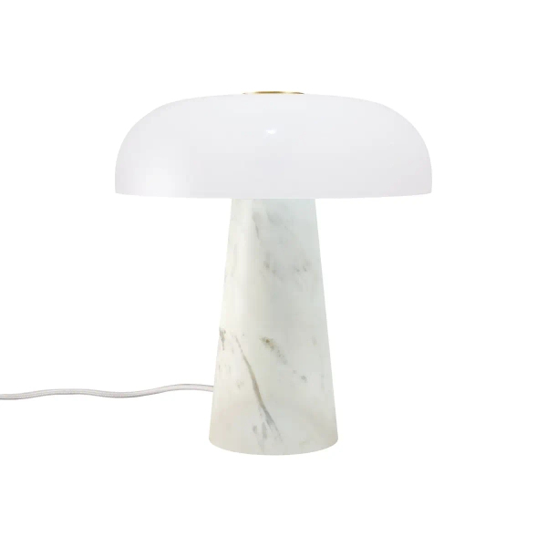 Marmurowa lampa stołowa Glossy 2520015001 grzybek biały