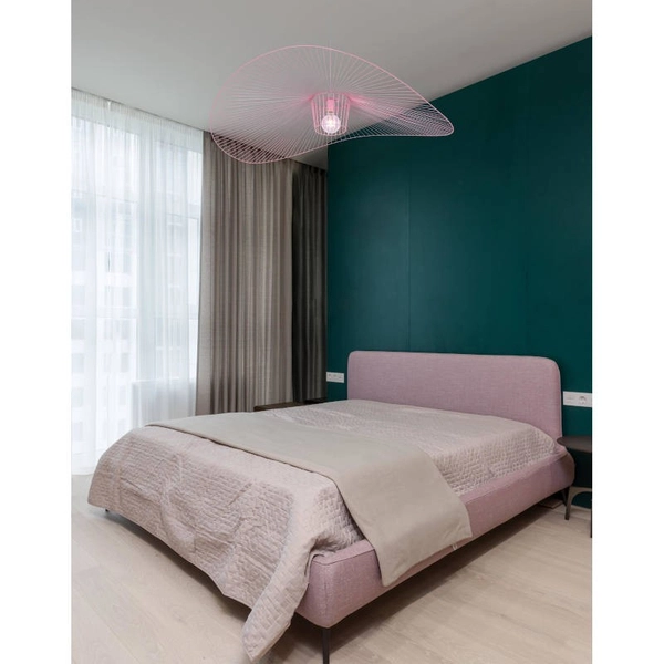 Wisząca LAMPA loft KP-21 RÓŻOWY Kaja druciany ZWIS nad łóżko