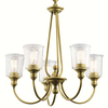 Wisząca LAMPA retro Waverly KL-WAVERLY5-NBR Elstead KICHLER szklana OPRAWA żyrandol na łańcuchu ZWIS vintage mosiądz przezroczysty