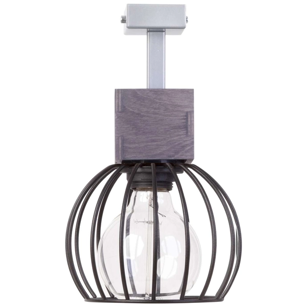 Plafon LAMPA sufitowa MILAN 31569 Sigma industrialna OPRAWA metalowa klatka druciana drewno brązowa