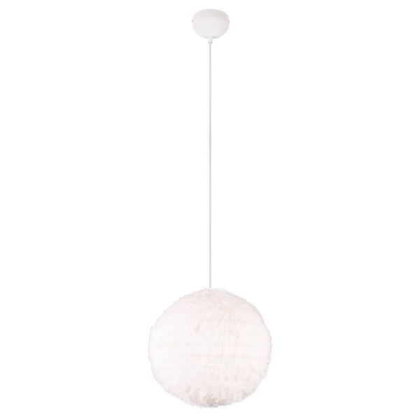 Pluszowa lampa wisząca Furry R31581001 kula biały