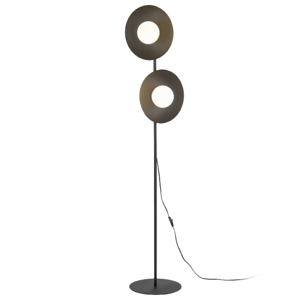 Loftowa stojąca lampa do salonu Slate 16136 mleczne kule czarny