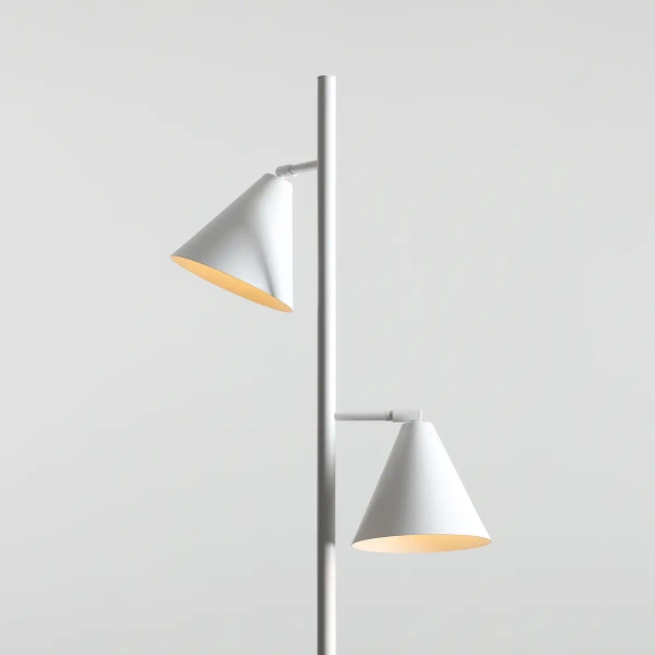 Podłogowa lampa do salonu FORM 1108A_2 metalowa biała