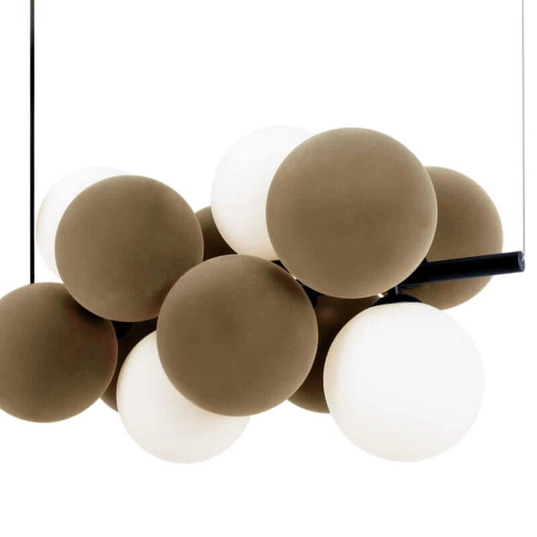 Wisząca lampa molekułowa Vino ABR-GRAPPA-H-B nad stół kule szare białe