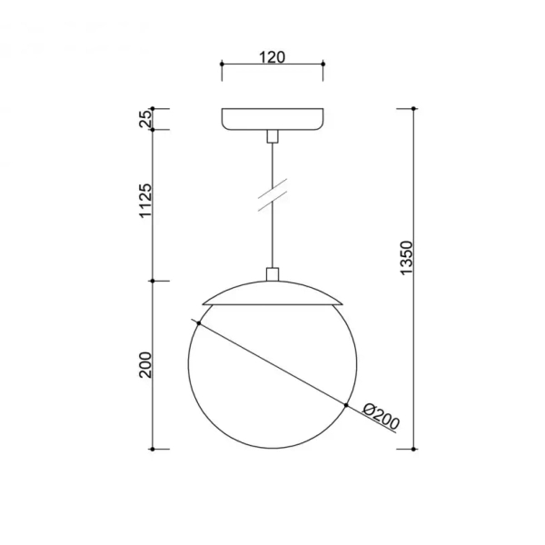 Lampa wisząca okrągła KUUL KLG141P0 burgundowa kula 1xE27 do jadalni