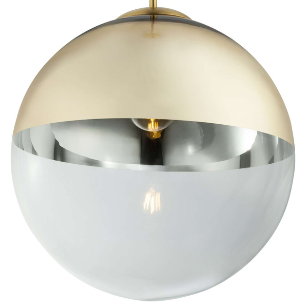 LAMPA wisząca VARUS 15858 Globo szklana OPRAWA zwis kula ball złota przezroczysta
